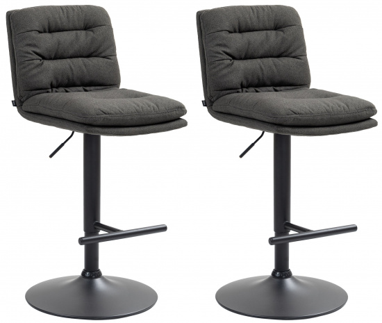 2 ks / set barová židle Dakar látkový potah, černá, tmavě šedá