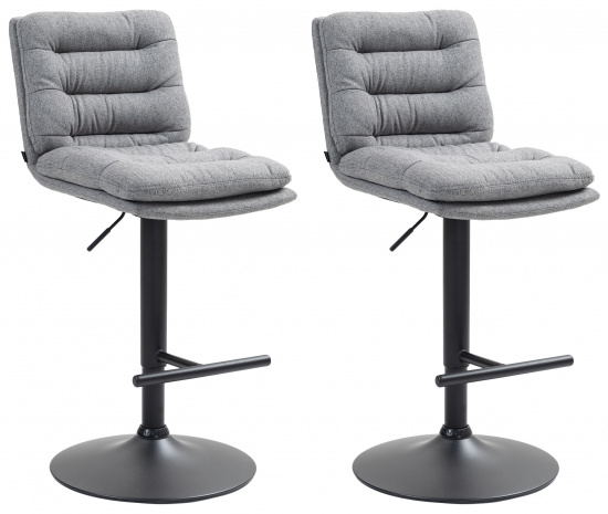 2 ks / set barová židle Dakar látkový potah, černá, šedá