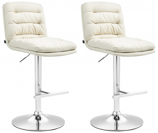 2 ks / set barová židle Dakar látkový potah, chrom, krémová