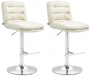2 ks / set barová židle Dakar látkový potah, chrom, krémová