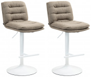 2 ks / set barová židle Dakar látkový potah, bílá, taupe
