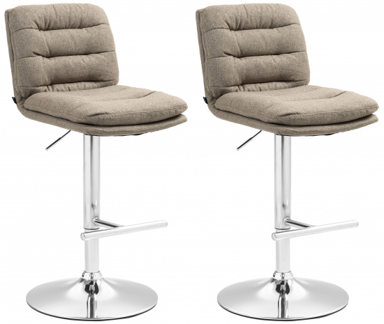 2 ks / set barová židle Dakar látkový potah, chrom, taupe