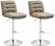 2 ks / set barová židle Dakar látkový potah, chrom, taupe