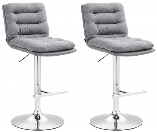 2 ks / set barová židle Dakar látkový potah, chrom, šedá