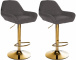 2 ks / set barová židle Braga Gold látkový potah, tmavě šedá