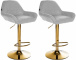 2 ks / set barová židle Braga Gold látkový potah, šedá