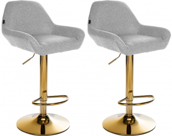2 ks / set barová židle Braga Gold látkový potah, šedá