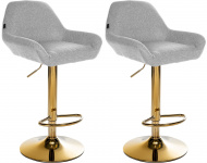 2 ks / set barová židle Braga Gold látkový potah, šedá