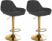 2 ks / set barová židle Braga Gold látkový potah, černá