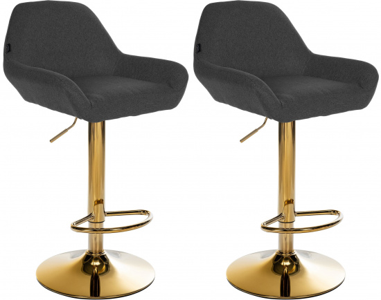 2 ks / set barová židle Braga Gold látkový potah, černá