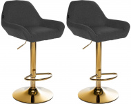 2 ks / set barová židle Braga Gold látkový potah, černá