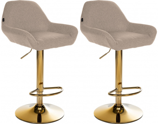 2 ks / set barová židle Braga Gold látkový potah, taupe